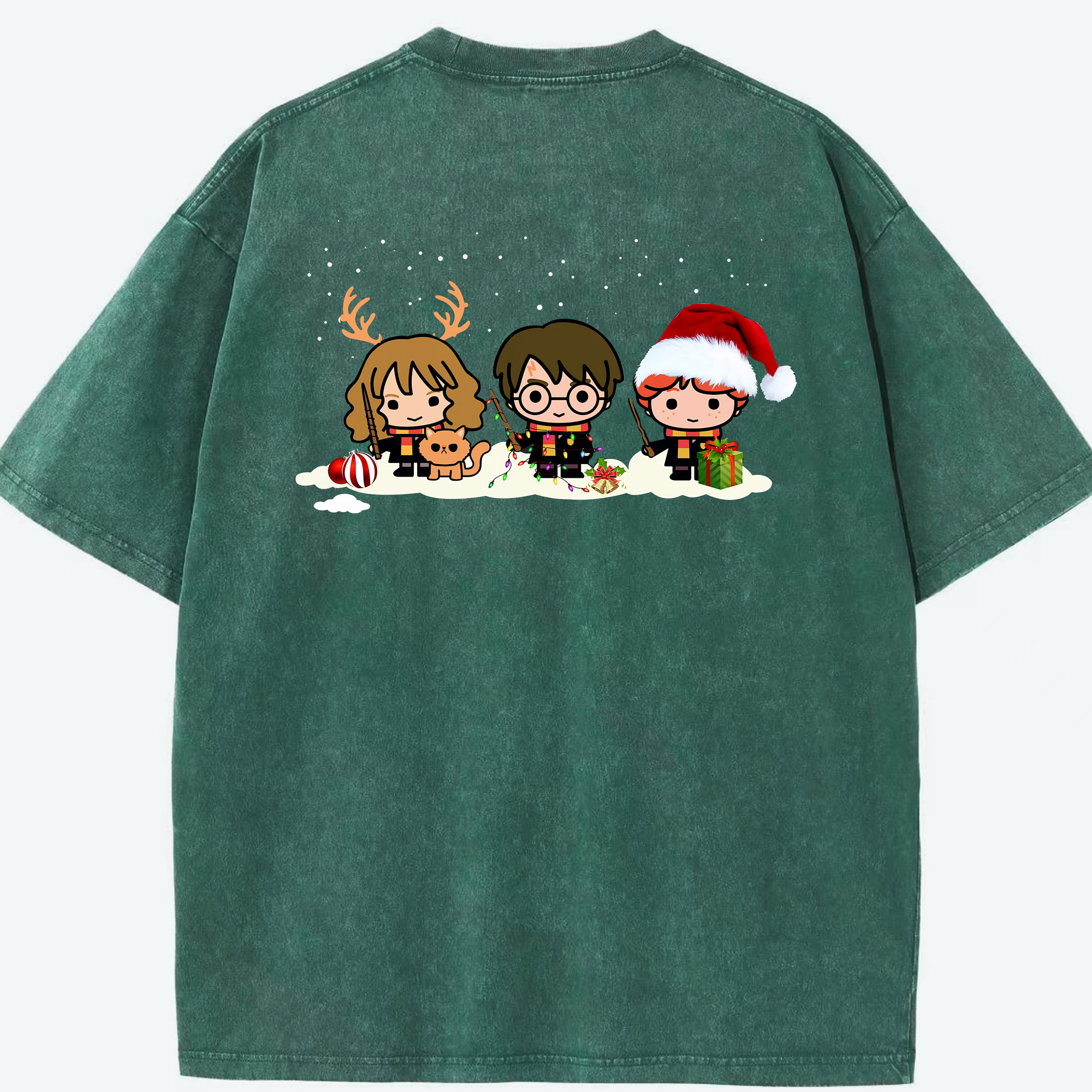 （画像用） Harry Potter ハリー・ポッターシリーズ 綿100% ヴィンテージ風 半袖Tシャツ（背面プリント）